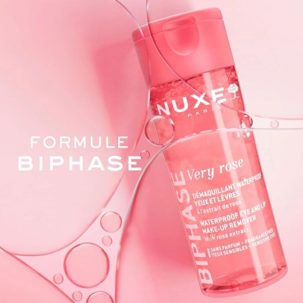 Démaquillant Waterproof Yeux et Lèvres - Biphase VERY ROSE - 100 ml