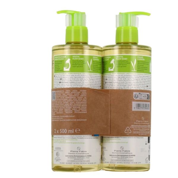 Huile Lavante Emolliente Anti-Grattage EXOMEGA CONTROL - 500 ml + 500 ml
