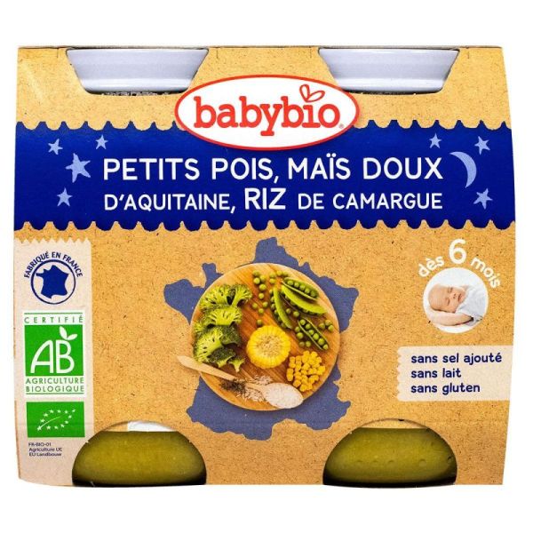 Vitbabybio Pot Nuit  Po/Mais/Riz 2X200G
