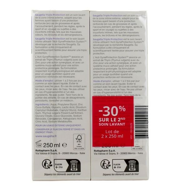 Soin Lavant Intime Triple Protection Expert - 2 x 250 ml