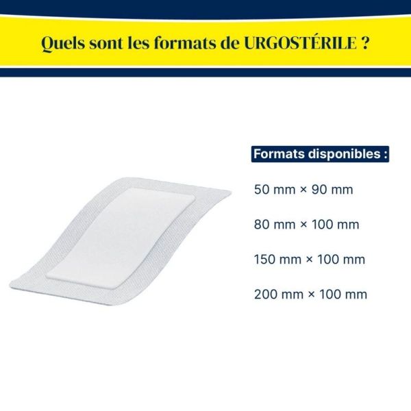 Urgostérile Pansements Peaux Sensibles Grand Format - 10 cm x 8 cm