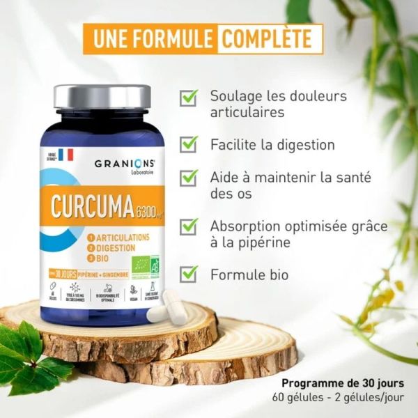 Curcuma 6300mg BIO - 60 gélules