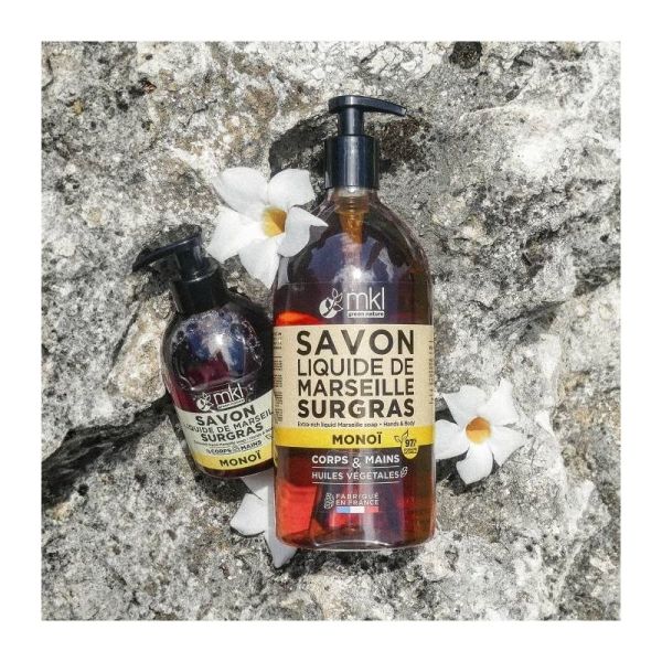 Savon de Marseille Liquide - Monoï - Nettoyant hydratant corps - 300 ml