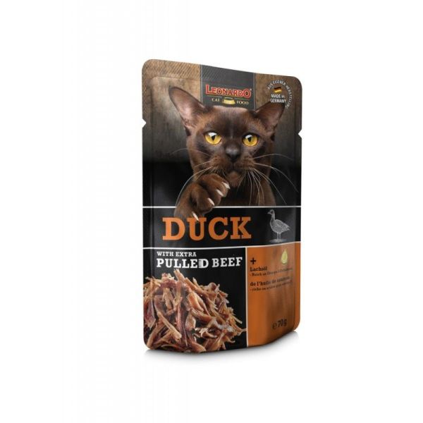 Leonardo Sachet Fraîcheur Canard + Extra Pulled Boeuf - 70 g