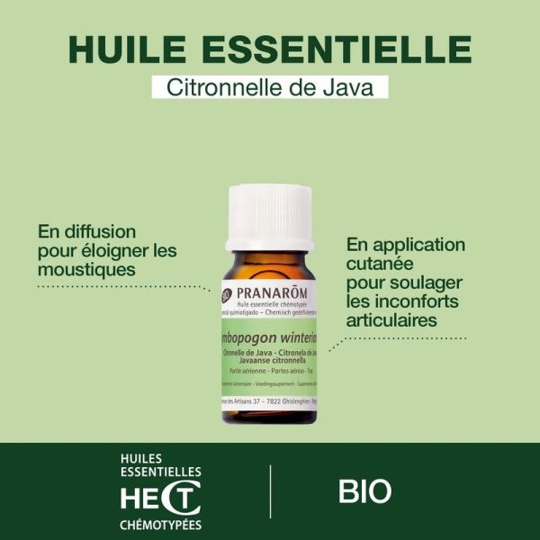 Huile Essentielle de Citronnelle de Java - Bio - 10 ml