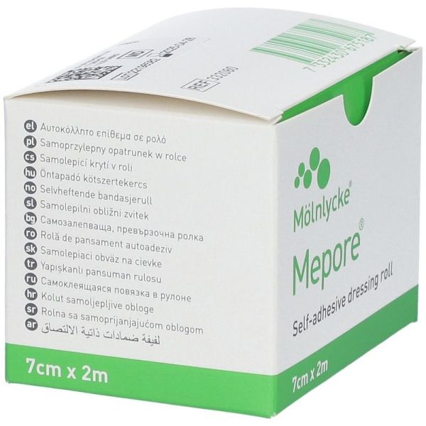 Pansement adhésif à découper non tissé en rouleau hypoallergénique - 2 m x 7 cm, 1 unité