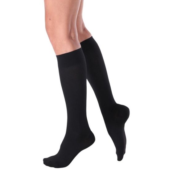 Chaussettes de Contention Mixte Classe 3 Naturel Soie - noir T3C