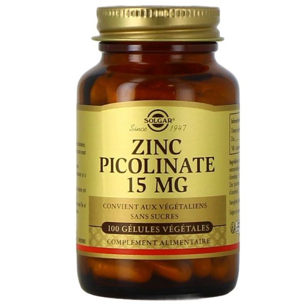 ZINC PICOLINATE 15 MG - 100 gélules végétales