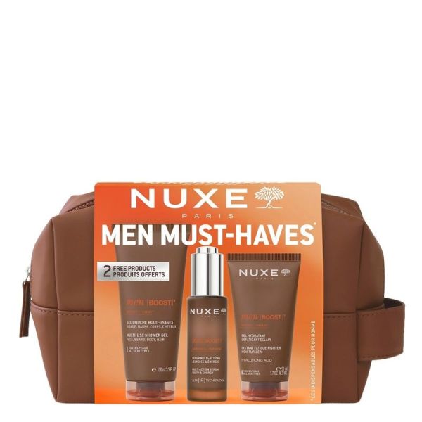 MUST-HAVES MEN [BOOST]3 - Sérum multi-actions 30 ml, Gel hydratant défatigant éclair 50 ml, Gel douche multi-usages 100 ml