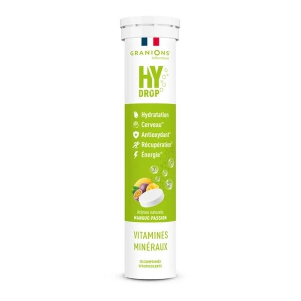 HYDROP Hydratation Électrolytes Mangue Passion - 20 comprimés effervescents