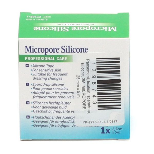 Micropore Silicone Sparadrap Professional Care - 2,5 cm x 5 m