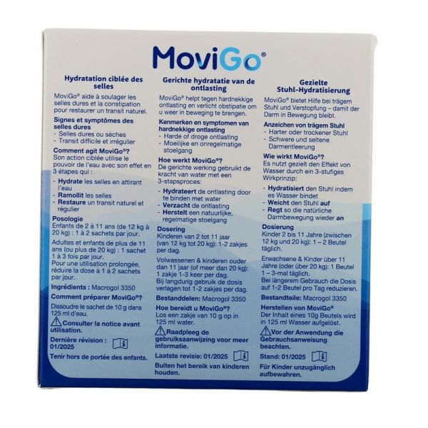 MoviGo Selles Dures et Constipation - 20 sachets