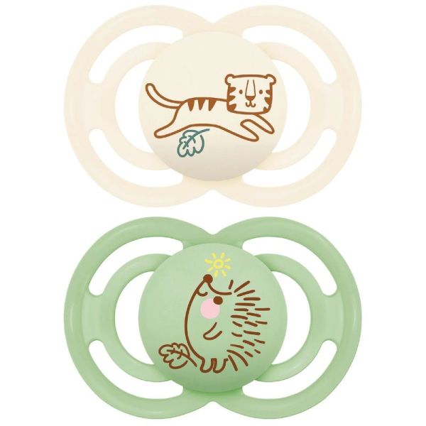 PERFECT - Sucettes Symétriques - Animaux - 18 mois et plus - 2 unités