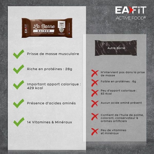 La Barre Gainer Chocolate & Vanilla Cream - 90 g