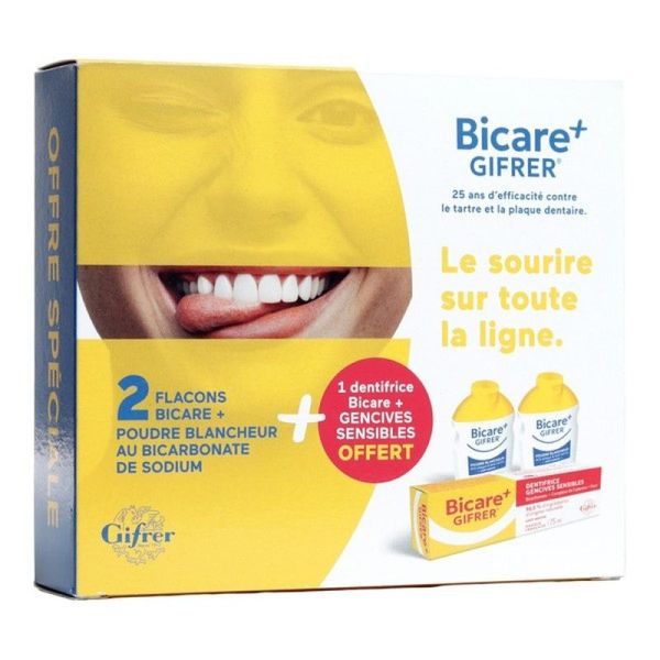 Bicare Plus - Coffret blancheur poudre + dentifrice