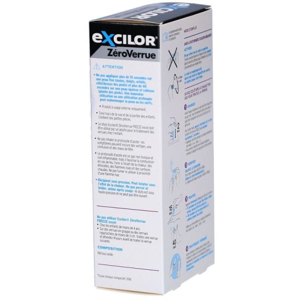Zero Verrue Freeze Excel - 1 stylo et 9 embouts jetables