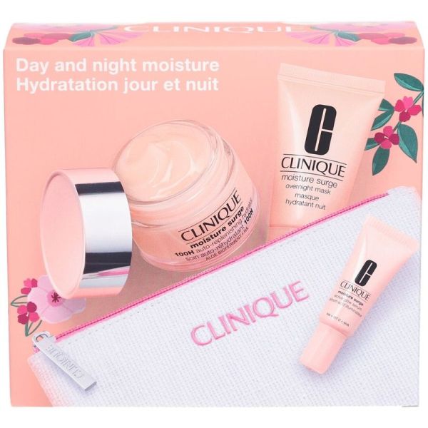 Moisture Surge Routine Hydratation Jour et Nuit - Soin Auto-Rehydratant 100H 50 ml, Masque Hydratant Nuit 30 ml, Serum Actif Illuminateur 5 ml