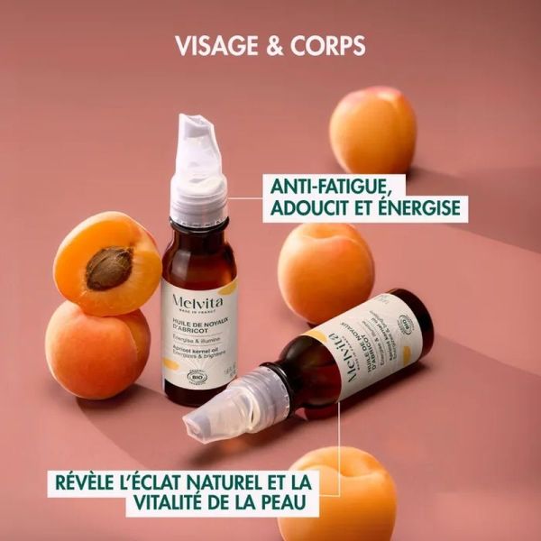 Huile de Noyaux d'Abricot Bio - Visage et Corps - Tous Types de Peaux, 50ml - 50 ml