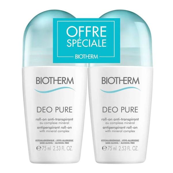Déo Pure Déo Pure Roll-on Anti-transpirant 2x75 ml