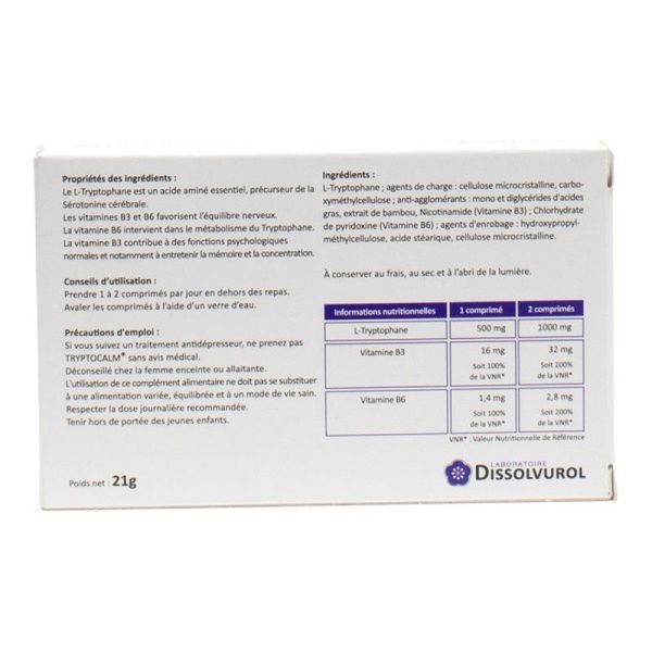 Tryptocalm 500 mg L-Tryptophane - 30 comprimés