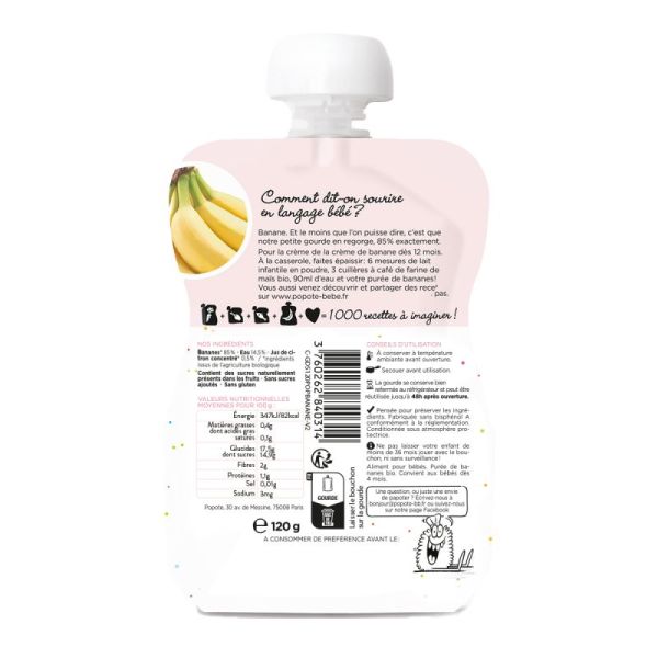 Gourde Banane BIO - POPOTE - 120g*