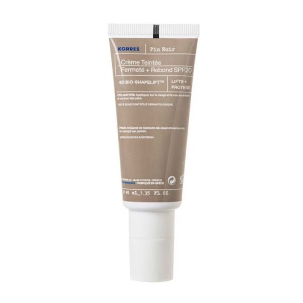 Korres Pin Noir 4D crème Jour rebond teintée SPF20, 40 ml
