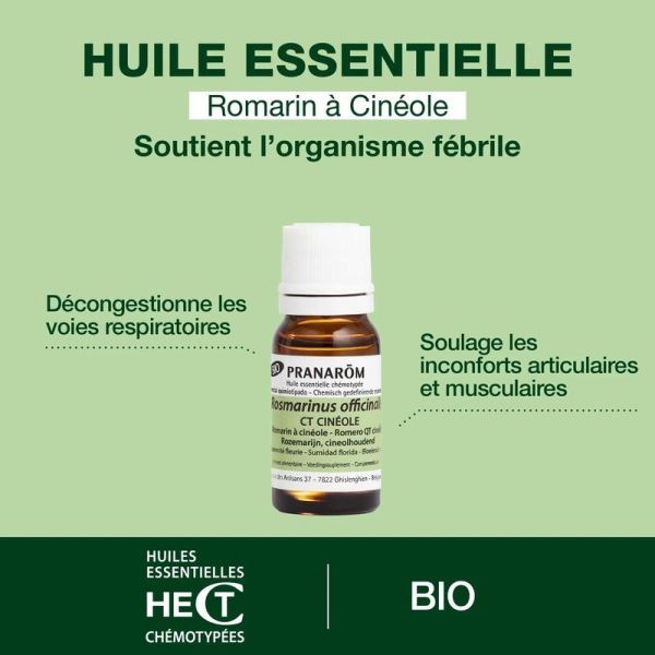 Huile Essentielle de Romarin à cinéole - Bio - 10 ml