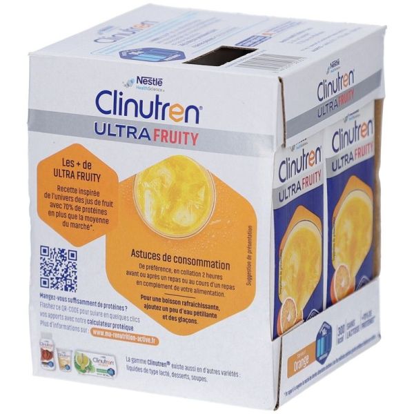 ULTRA FRUITY Saveur Orange - 4 x 200 ml