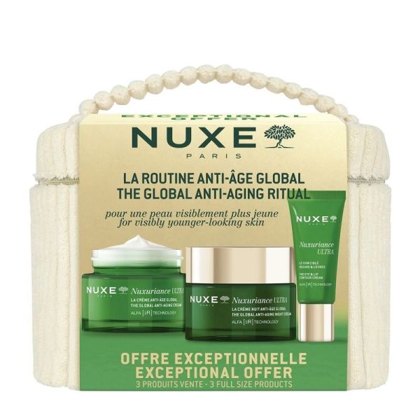 La Routine Anti-Âge Global Nuxuriance Ultra Alfa [3R] - Crème Anti-Âge Global 50 ml, Crème Nuit 50 ml, Soin Regard & Lèvres 15 ml