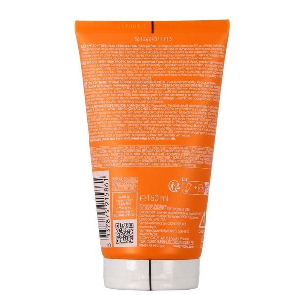 Lait protecteur hydratant invisible SPF50+ Capital Soleil - 150 ml