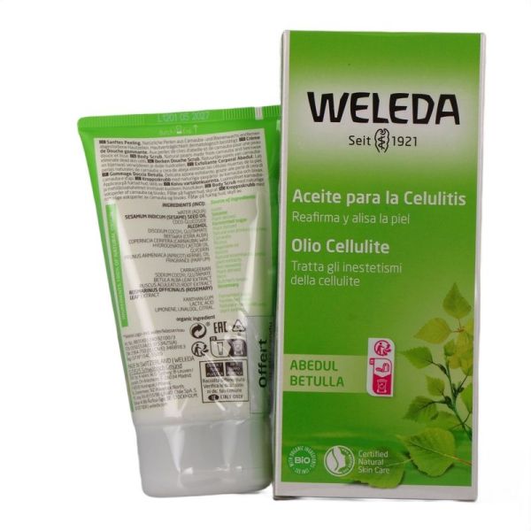 Huile de Massage Minceur au Bouleau + Pearl Scrub Crème de Douche Gommante Offerte - Huile 200 ml, Crème 150 ml