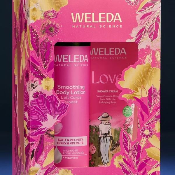 Coffret de Noël Corps Rose - Rose - Lait Corps lissant Rose musquée 250 ml, Love Crème de Douche Rose délicate 200 ml