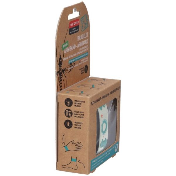 Bracelet Anti-Moustiques Junior + Recharge 6 ml - Modèle Dinosaures