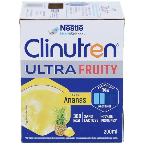 Clinutren Ultra Fruity Saveur Ananas - 4 x 200 ml