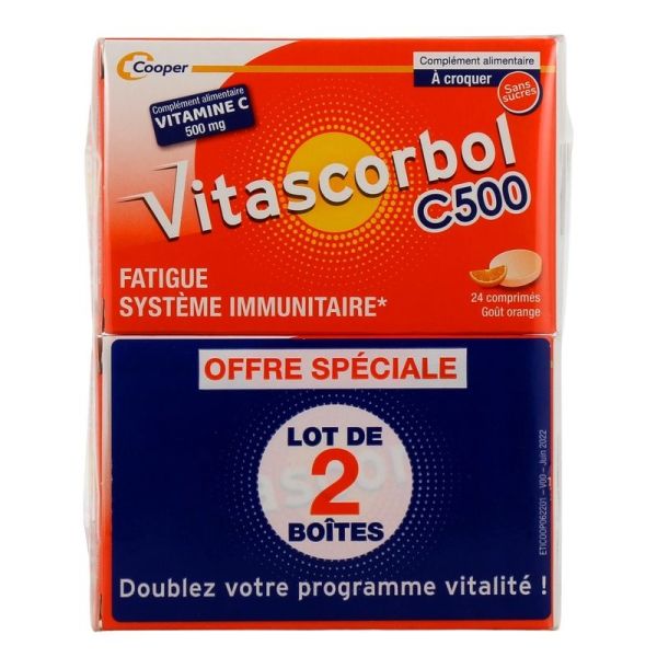Vitamine C 500 mg - 24 comprimés à croquer