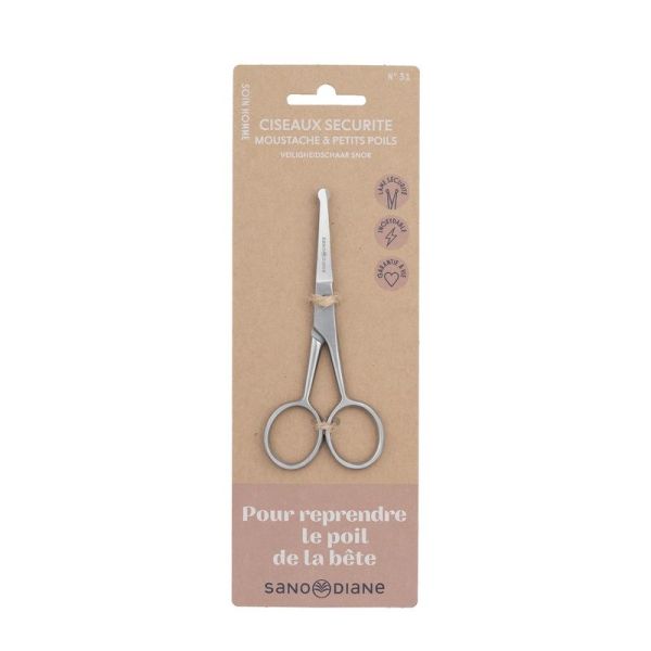 Ciseaux securite moustaches poils de nez et d'oreilles - 1 paire de ciseaux