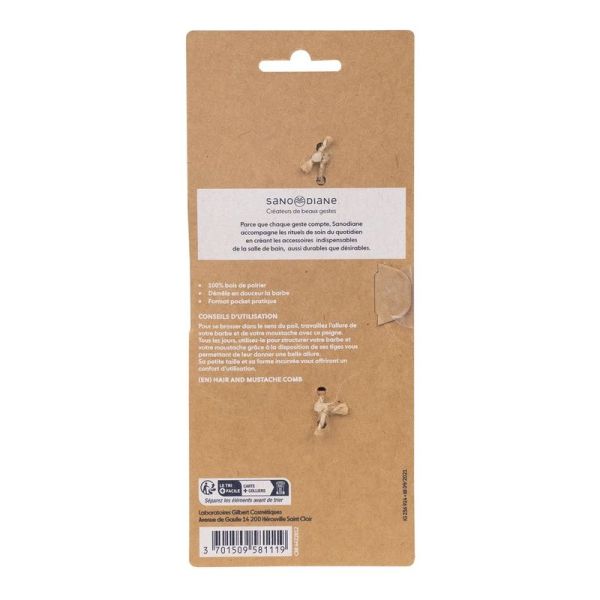 Peigne a barbe en bois