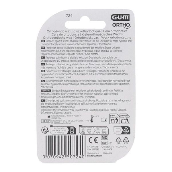 Cire Orthodontique Goût Menthe Ortho - 5 bandes