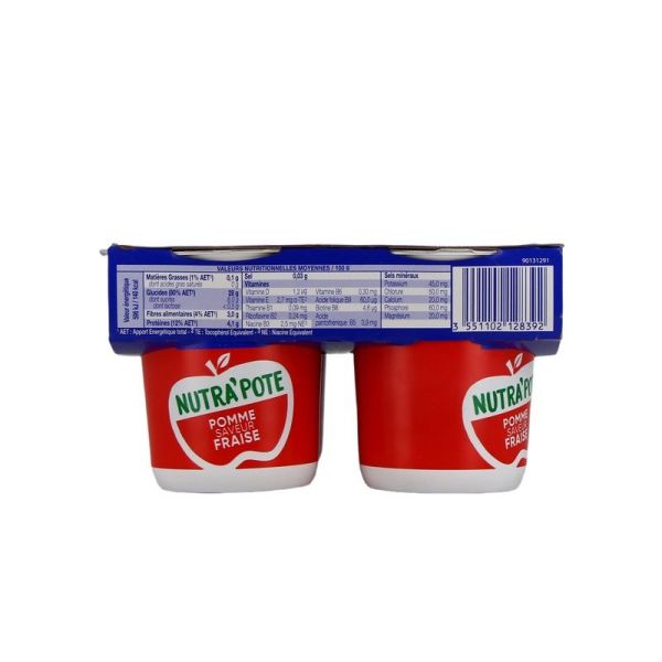 NUTRA'POTE nutriment - Pomme-Fraise - 4 x 200 g