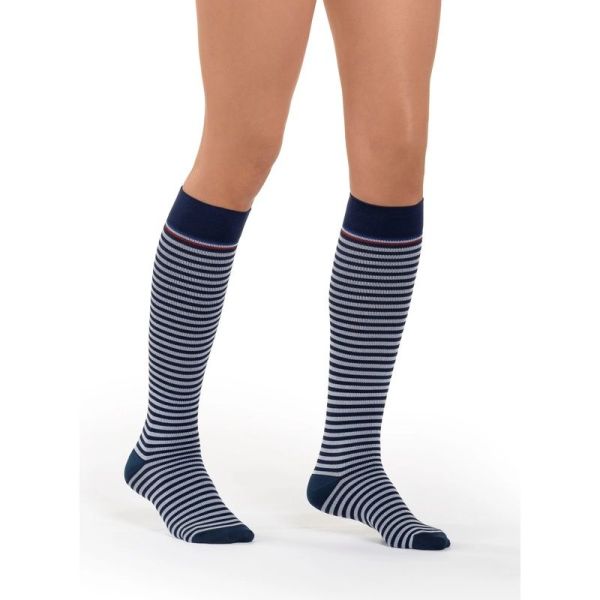 Marinière - Chaussettes de contention femme classe 2 - Taille L Normal