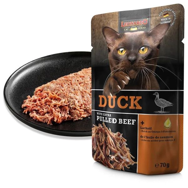 Leonardo Sachet Fraîcheur Canard + Extra Pulled Boeuf - 70 g
