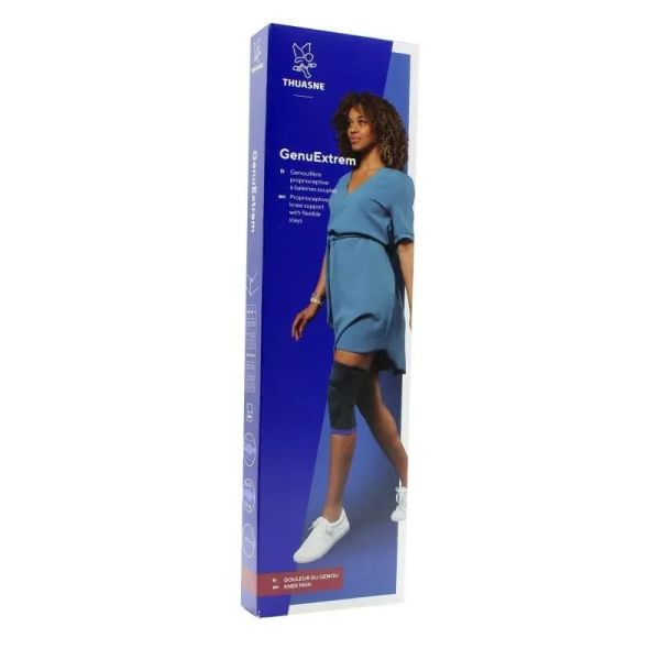 GenuExtrem Genouillère élastique proprioceptive avec baleines latérales souples - Taille 5