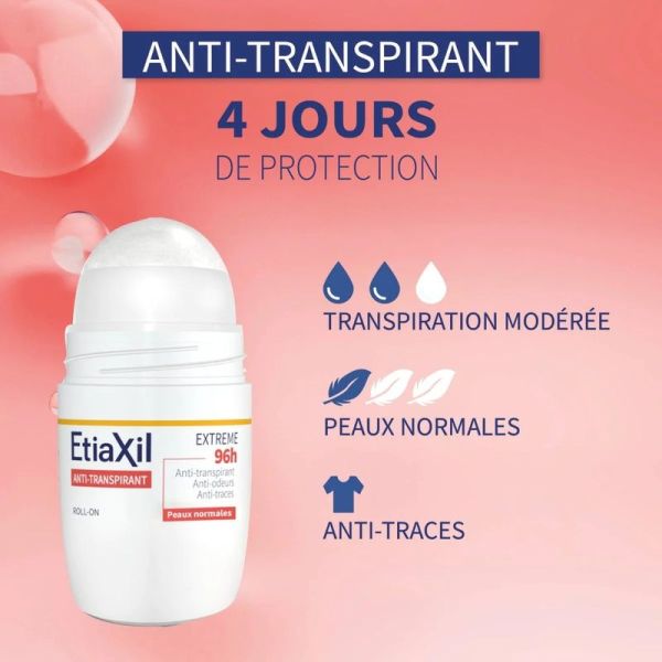 Roll-on anti-transpirant extrême 96 h - Lot de 2 - 2 x 50 ml