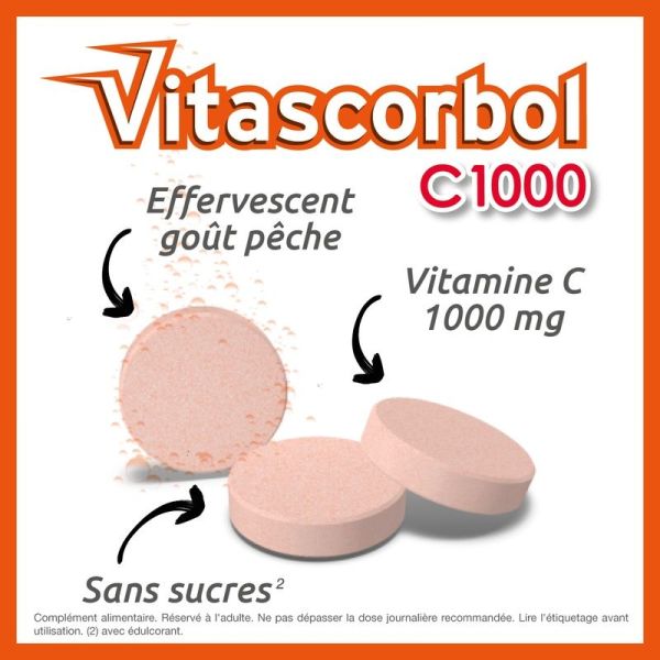 C1000 - Pêche - 15 comprimés effervescents