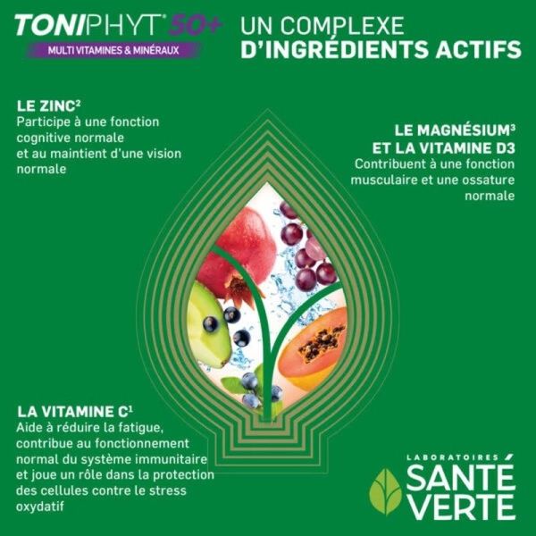 Toniphyt 50+ Multivitamines et Minéraux - 30 comprimés