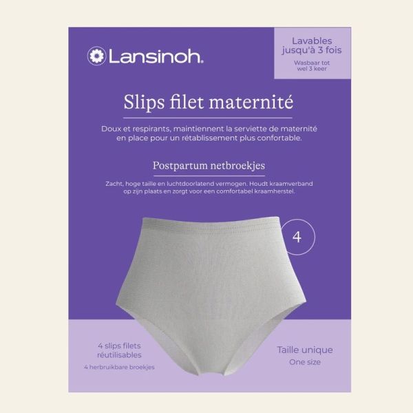 Slips Filets Maternité Réutilisables Post Accouchement - Taille unique, 4 unités