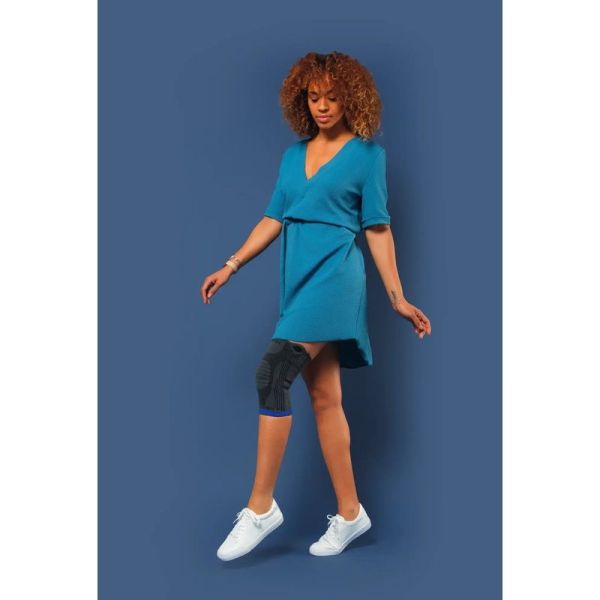 GenuExtrem Genouillère élastique à renforts latéraux - Gris - Taille 4