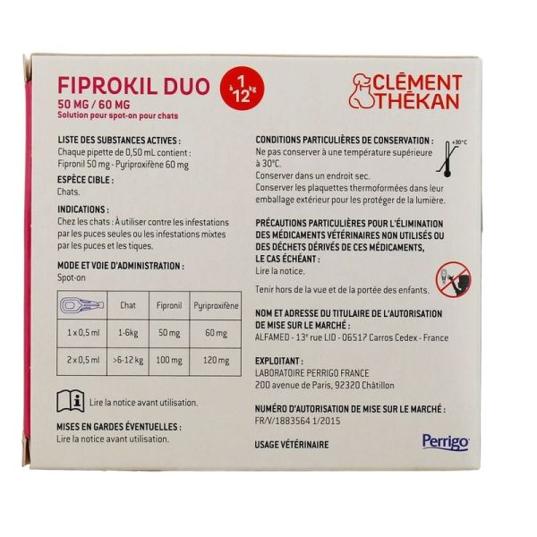 Fiprokil Duo Chat - 2 pipettes