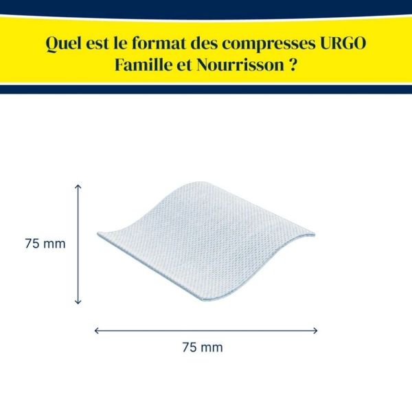 Urgo Compresses Famille et nourrisson 7,5 x 7,5 cm - Boîte de 20