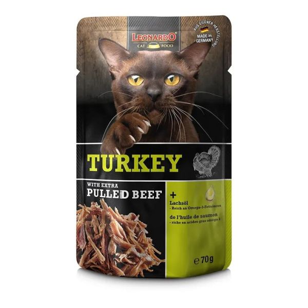 Leonardo Sachet Fraicheur Dinde + Extra Pulled Boeuf - 70 g